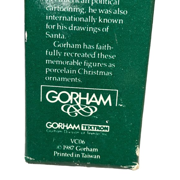 Gorham Porcelain "Mistletoe Girl" Thomas Nast Christmas Ornament - 3 1/4" Tall - Picture 10 of 11